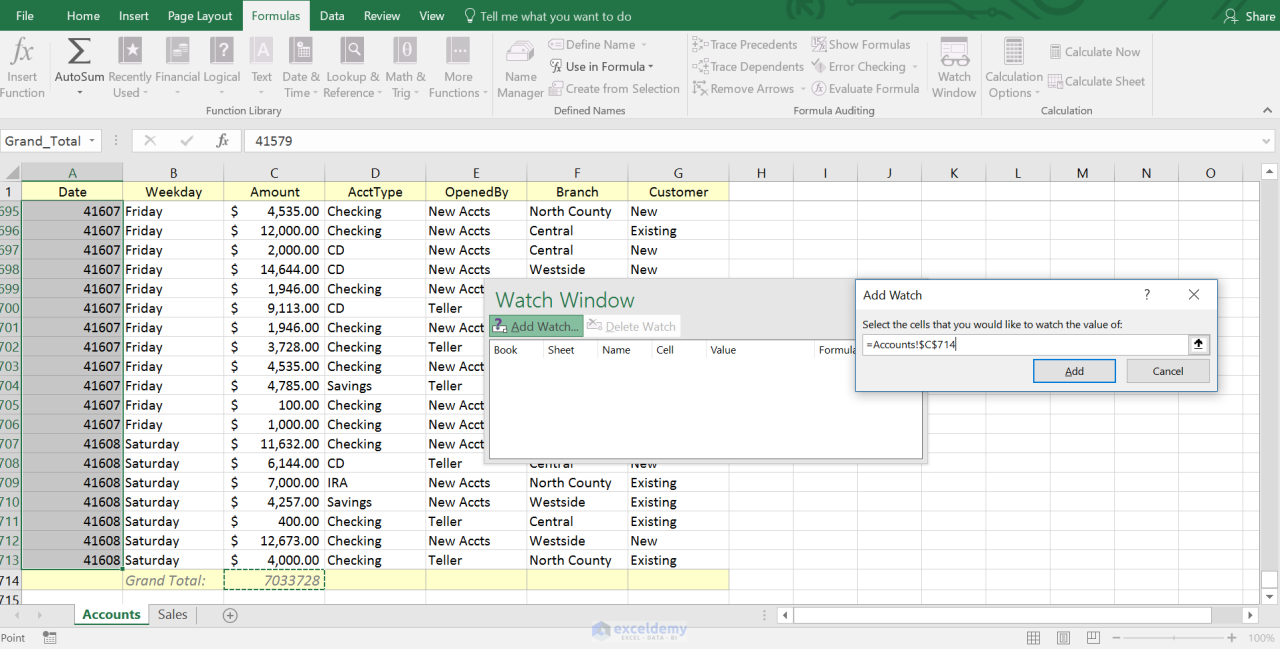 Monitor Cells with Excel Watch Window | ExcelDemy.com