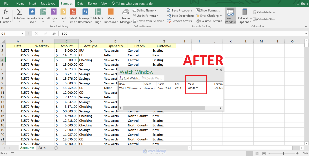 Monitor Cells with Excel Watch Window | ExcelDemy.com