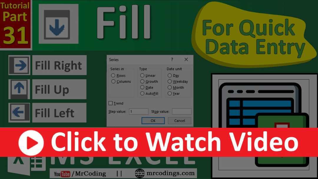 Excel | Fill | Fill Series | AutoFill | Trend | Across Worksheets - Mr ... Excel | Fill | Fill Series | AutoFill | Trend | Across Worksheets - Mr ...