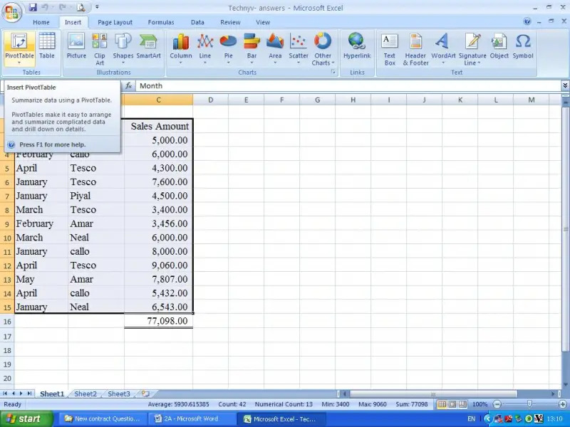 How to summarize data in Microsoft excel? - Techyv.com How to summarize data in Microsoft excel? - Techyv.com