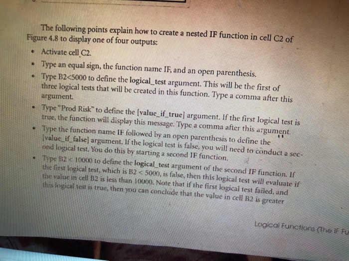 Solved Nested IF Functions By itself the IF function | Chegg.com