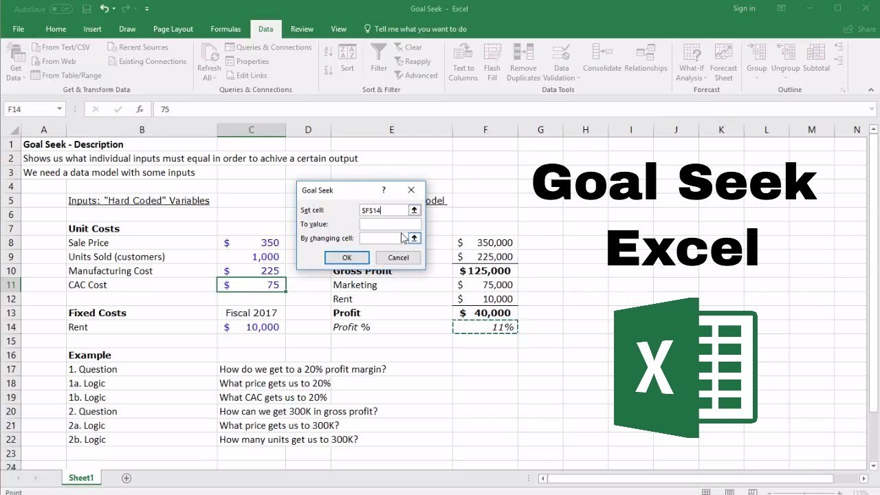 Solved An example of goal-seek analysis is determining the | Chegg.com Solved An example of goal-seek analysis is determining the | Chegg.com