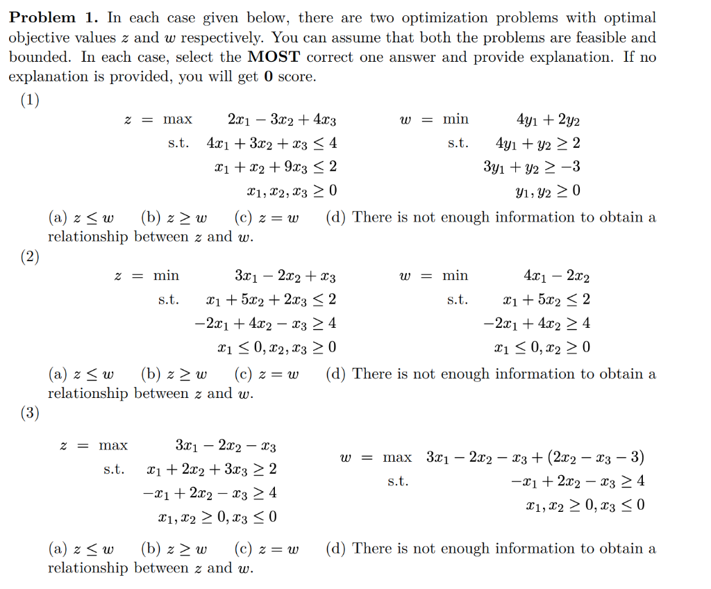 Solved How do you find the optimal solution for each one and | Chegg.com Solved How do you find the optimal solution for each one and | Chegg.com