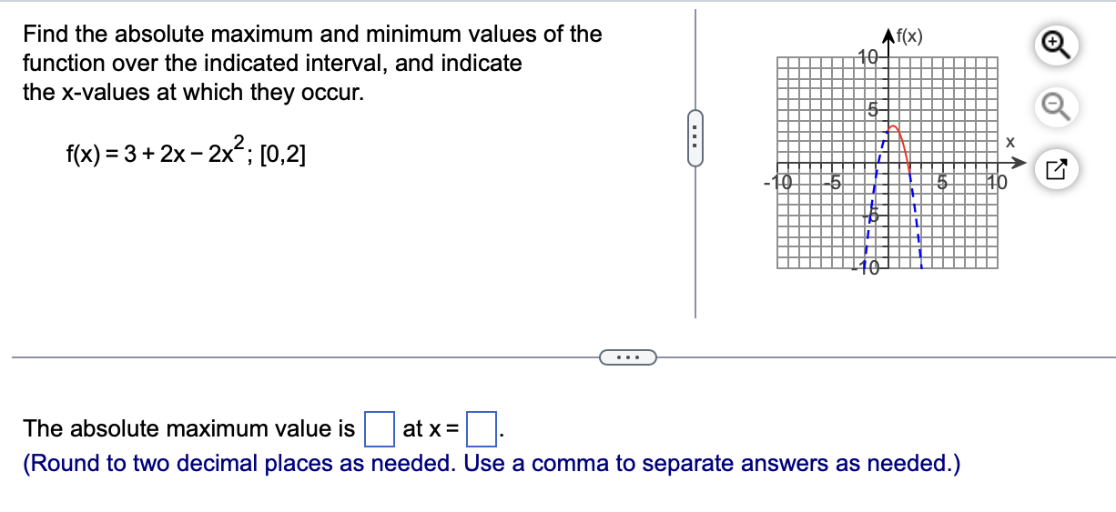 Solved Find the absolute maximum and minimum values of the | Chegg.com Solved Find the absolute maximum and minimum values of the | Chegg.com